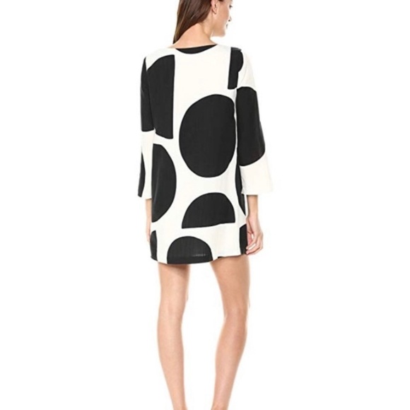 Mara Hoffman Billie Mini Dress Tondo Black and White Dot Linen Blend - Picture 3 of 16